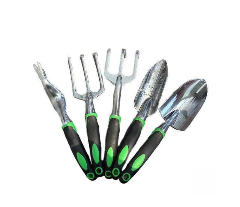LMcenter's Garden Supplies 9-piece Aluminum Alloy Set, Silicone Two-color Handle Shovel Gardening Tools