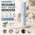 Reusable pet hair remover with self-cleaning lint roller for removing cat and dog fur from furniture, clothing, bedding, and car seats